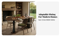 French design Rectangular foldableflap Table centuryera Inspired drop-flap flap Table Foldable Design Dining Furniture Extendable Surface for Homeowners, Apartment Dwellers, Families, Small Spaces, Kitchen