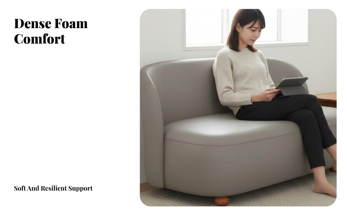 Narrow silhouette 2-Person Sofa Space-Saving space-efficient Loveseat Minimalist Design Living Room Seating long-lasting Frame for Apartment Dwellers, Small Homeowners, Students, Studio, Balcony, Bedroom, Reception Area