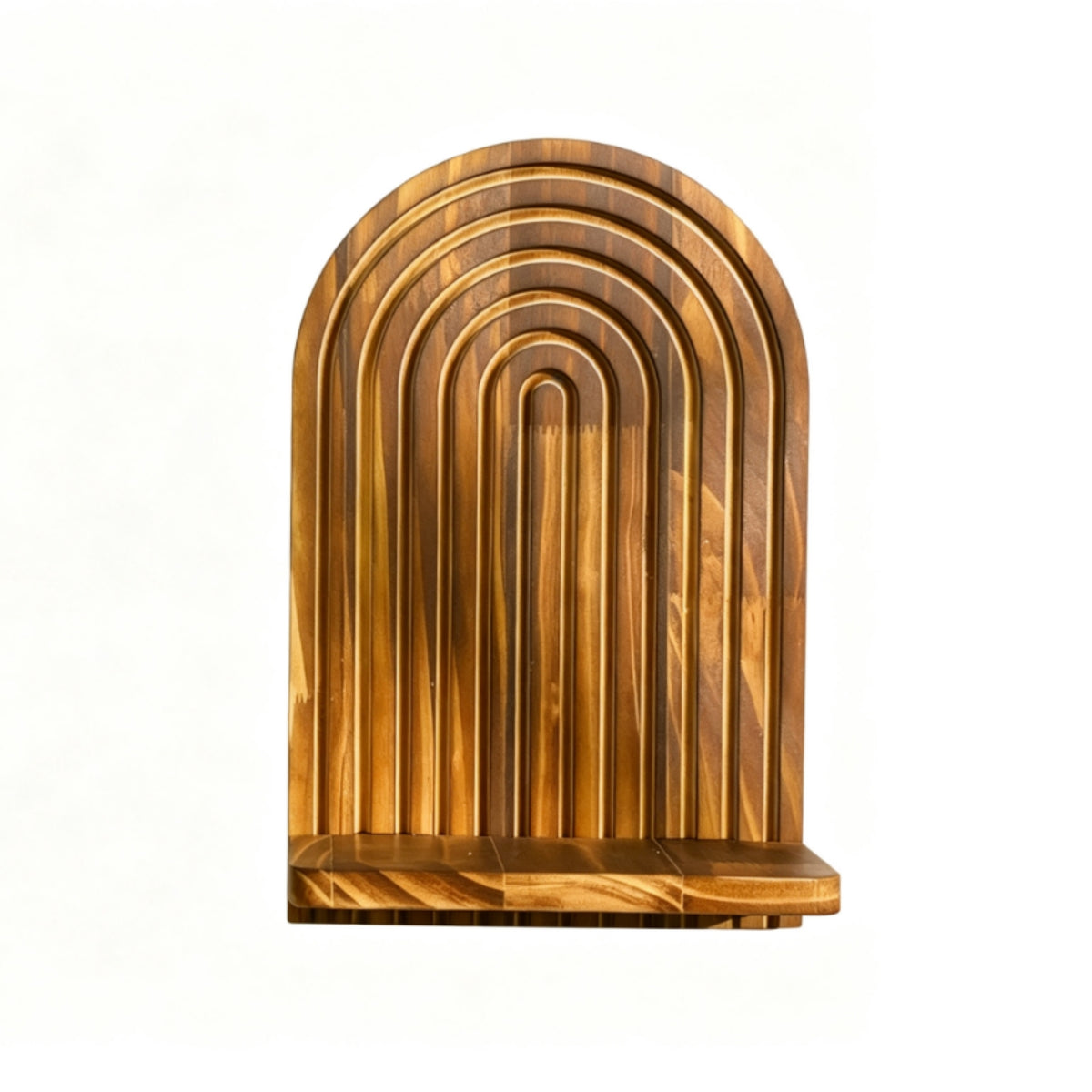 Creative Charred Wood Door-Shaped Wall Planter Shelf