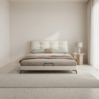 Cumulus Bed Frame Soft Padded Headboard Upholstered Foundation Bed Light Elegant Design