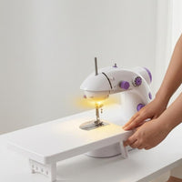Mini Electric Sewing Machine Built-in Light Tabletop Sewing Machine Home Tool Extension Table Stable Base