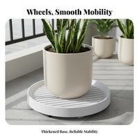 Flower Pot Mover with Wheels 360-Degree Rolling Casters Round Pot Trolley with Wheels Breathable Design Round Planter Cart for Indoor, Outdoor