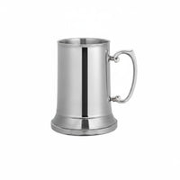 2 Pieces Heat Resistant Mug Metal Finish Stainless Steel Beer Mug Easy to Clean Drinkware Sturdy Handle for Bar, Party