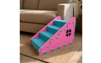 Felt-Covered Pet Stair Ramp Sloped-Shaped Stair and Ramp Combo Sloped Side Pet Stairs Stitched Trim for Bed, Sofa