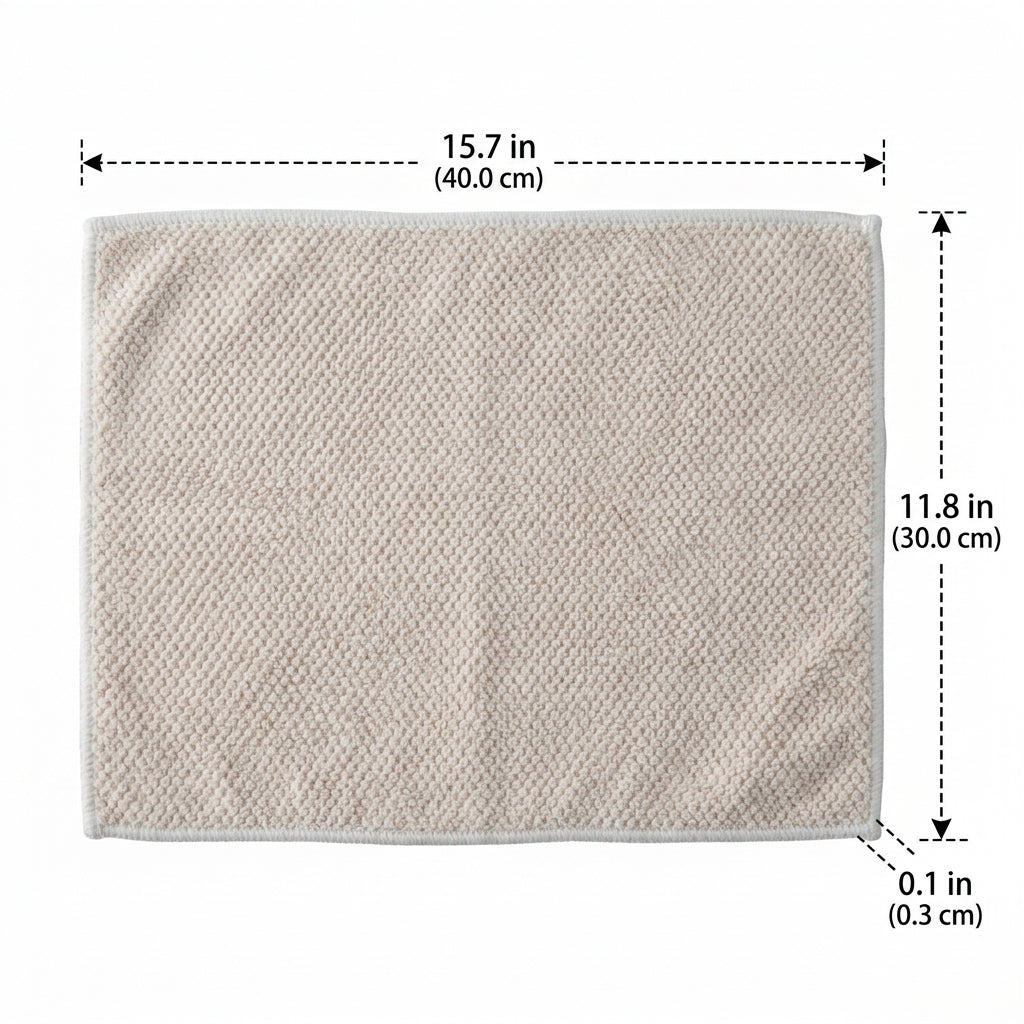 Textured Microfibre Cloth for Dishes and Cookware, Rice White Microfibre Cloth Tea Towels, Reusable Machine Washable Kitchen Cleaning Tool, 1pc