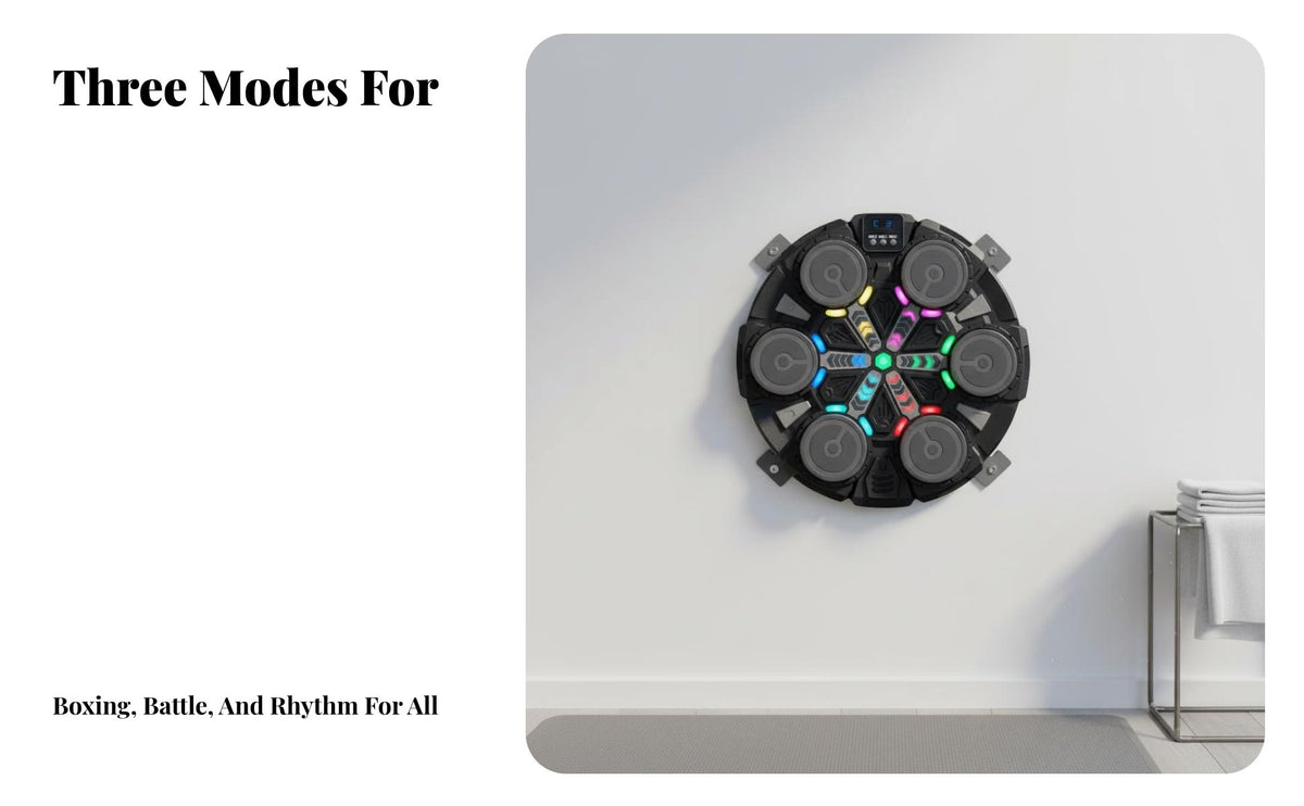 Rhythmic Boxing Machine Multiple Training Modes Music Boxing Machine Automatic Score Counter Wall Mounted Punching Target for Kids, Beginners