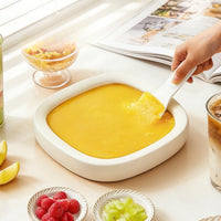 Ice-Frying Tray Plugplugless Rolled Ice Cream Pan Dessert Maker DIY Stainless Steel Compact for Children, Kitchen, Parties