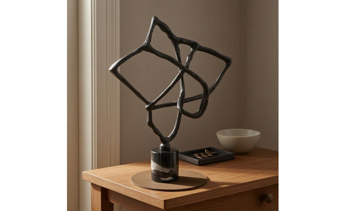 Geometric Line Sculpture Modern Abstract Metal Sculpture Minimalist Geometric Metal Decor