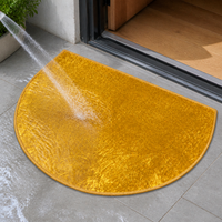 Semi-Circular Gold Prosperity Entrance Mat Non-Slip Floor Rug for Living Room Hallway