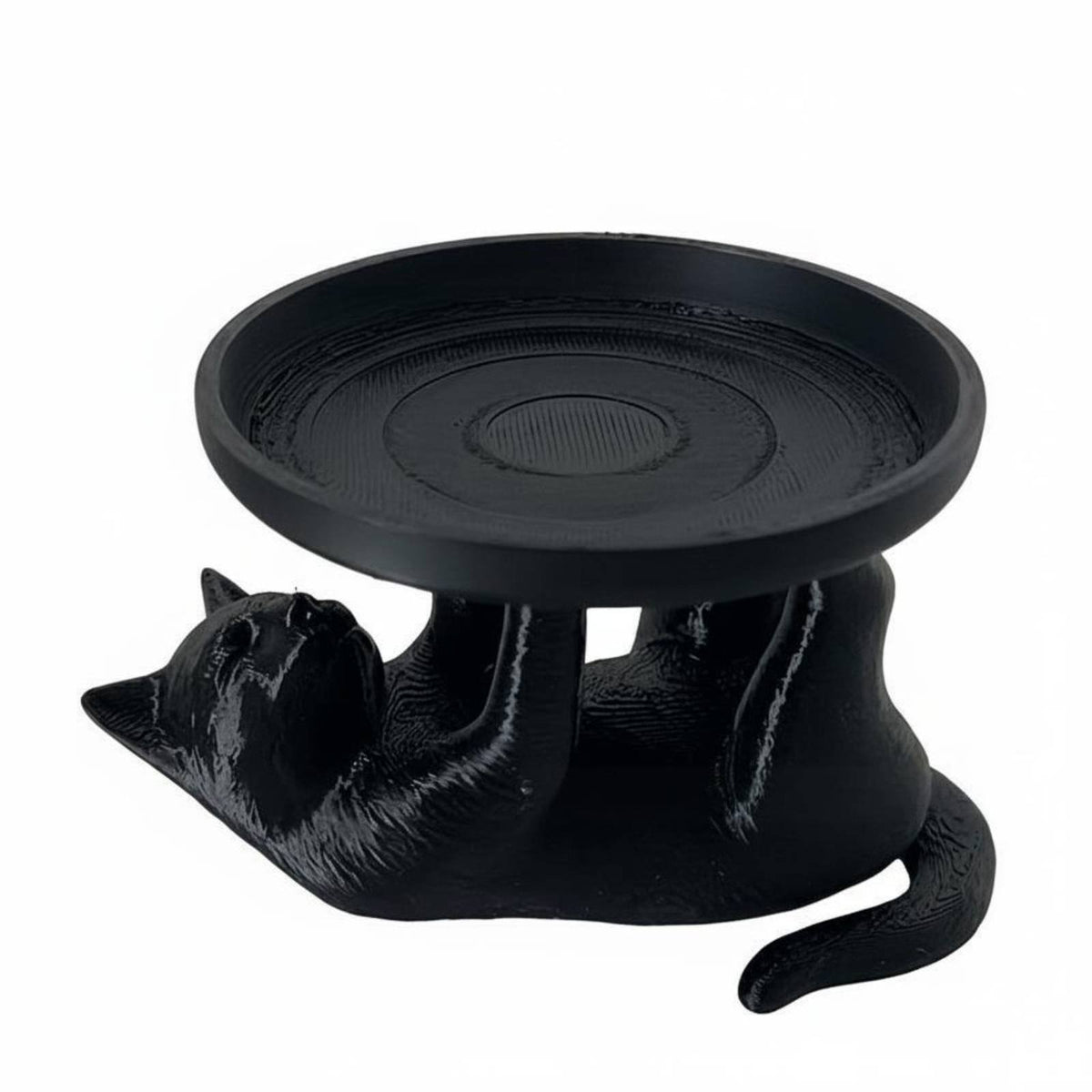 Creative Design Cat Figurine Tray Modern Design Resin Cat Sculpture Tray Multi-Functional for Desktop, Entryway, Bedroom