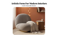 luxuriously soft Texture CumulusShaped Ottoman sophisticated aesthetic Upholstered Stool Comfortable Cushioning accentuated Chair Artistic for Young Adults, Interior Decorators, Homeowners, Living Room, Lounge Area, study alcove, Entryway