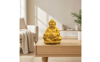 Golden Wealth Deity Statue Ornate God of Wealth Figurine Miniature Intricate for Bookshelf