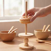 Donut Display Wooden Donut Stand Round Pastry Holder for Party Hosts, Parties