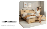 Solid Wood Foundation Bed Sturdy & Sturdy Wooden Foundation Bed Heavy Duty for Renters, Students, Apartment, Guest Room, Dormitory