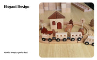Wooden Train Set Scenery Pieces Wooden Railway Toy Creative Play Railroad Playset for Children