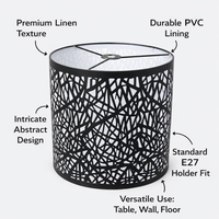 Lampshade for Table Lamps with Linen Material and E27 Fitting, Light Shade for Ceiling and Floor