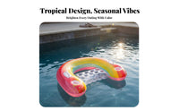 Foliage Print Design Inflatable Lounger with Canopy Foldable Inflatable Lounge Chair with Canopy Easy to Stow for Adults, Beach, Lake