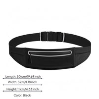 Adjustable Running Waist Bag Buckle Closure Sports Waist Bag Slim Running Fanny Pack Side Compartments for Runners, Fitness Users, Exercise