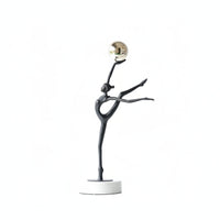 Statue with Sphere Minimalist Abstract Figurine Decorative Tabletop Sculpture for Living Room, Entryway