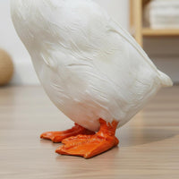 Authentic Feathers Realistic Goose Figurine Handmade Feathered Goose Model House Decoration for Photographers