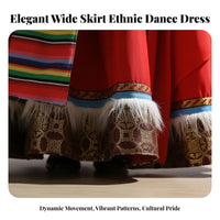 Tibetan Dance Dress Breathable Material Chinese Ethnic Dance Costume Mongolian Performance Gown Handmade Accessories