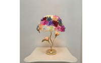 Elegant Rose Petal Lamp Unique Table Lamp with Flower Shade Soft Floral Desk Light Cozy for Living Room, Wedding