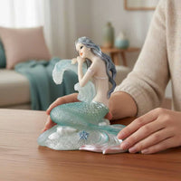 Ocean Themed Resin Mermaid Statue Fantasy Design Mermaid Figurine Gift Idea Delicate Craftsmanship for Girls, Women, Living Room, Bedroom, Desk, Showcase