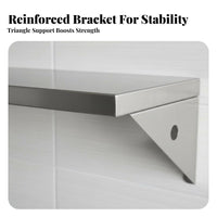 Wall-Mounted Shelf Set Space-Saving Inverted Bracket Shelf Long-Enduringing Sturdy Construction for Homeowners, Kitchen