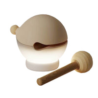 Minimalist Wooden Tabletop Night Light Soft Glow Wooden Aquatic Night Light Rounded Aquatic Shaped Lamp