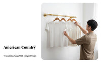 Retro Design Industrial Pipe Clothes Rack Space Saving Wall Mounted Garment Bar Easy to Install for Retail Shop, Boutique, Walk-in Closet