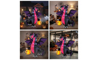Inflatable Dragon with Pumpkin Giant Halloween Inflatable Dragon for Lawn