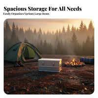 Waterproof Aluminum storage Case Lockable Storage Box Large Capacity Equipment Container Long-lasting for Outdoor fans, Vehicle Owners, Camping, Outdoors, Car Trunk, vehicle Bed