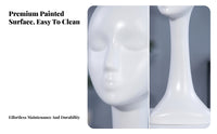 Swan Head Mannequin Glossy White Hairpiece Display Head Fiberglass