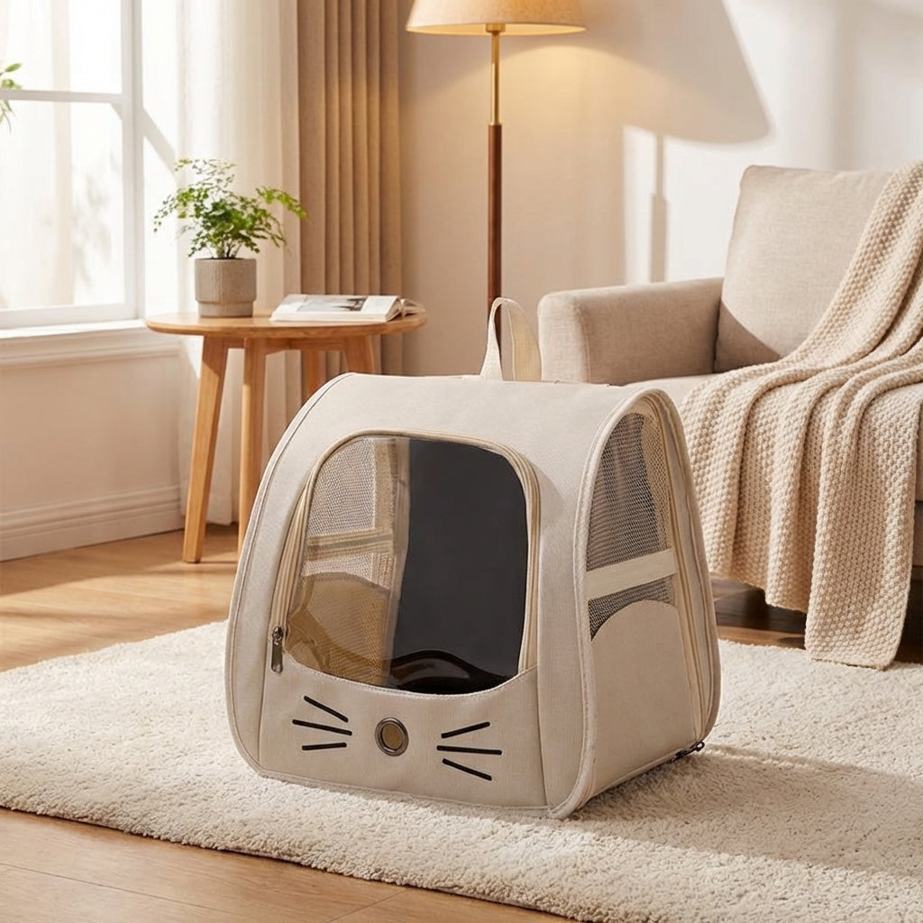 Cat Backpack Carrier and Pet Carrier Backpack, Oxford Dog Backpack Carrier for Small Dogs, Top Opening Travel Hiking Car Pet Carrier Design
