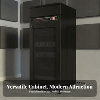 Heat Dissipation Design Amplifier Rack Cabinet Locking Wheels Professional Sound System Cabinet High Load Capacity Rolling Audio Equipment Rack Heavy-Duty Casters for Home Theater Enthusiasts, Professionals, DJs, KTV Room, Recording Studio, Stage