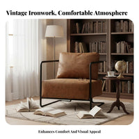 Retro Design Upholstered Sled Base Armchair Industrial Design Cafe Chair Sturdy Construction Commercial Furniture Comfortable Cushioning for Business Owners, Interior Designers, Homeowners, Restaurant, Tea House, Reception Area