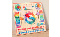 Wooden Calendar Clock Hands-on Learning All in One Calendar Board Hands-On Educational Influenced Educational Toy for Young Children, Homeschool