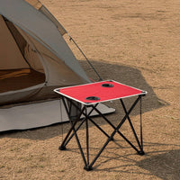 Compact Folding Table with Cup Holders Outdoor Folding Table with Storage Pockets Foldable Sturdy for Picnics