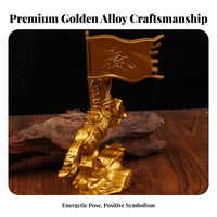 Creative Design Metal Horse Statue Miniature Size Golden Horse Statue Great Gift for Business Owners, Entrepreneurs, Office Desk, Study Room