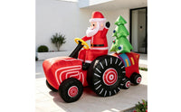Inflatable Santa on vehicle Festive the Holiday Figure Giant Yard Decoration for Lawn