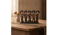 Mariachi Skeleton Figurine Halloween Skeleton Band Members Figurine Decorative Tabletop Decor for Collectors, Hosts, Day of the Dead, Mantel, Party