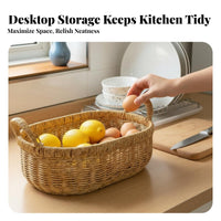 Woven Produce Holder with Handle Decorative Storage container Hollow Design