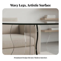 Minimalist Design C-Shaped Side Table Space-Saving Household Furniture Transparent Look Multi-Functional for Apartment Dwellers, Home Workers, Living Room, Bedroom, Small Spaces, Office