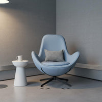Light Luxury Design Swivel Egg Chair Ergonomic Curved Back Eggshell Leisure Chair Comfortable Upholstery Upholstered Swivel Armchair High-Density Foam Cushion for Balcony, Bedroom, Reading Nook, Office