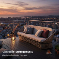 Waterresistant 4-Piece Woven Seating Arrangement sun-withstandant Patio Set Water-withstandant Outdoor Furnishing All-Weather for Families, Homeowners, Adults, Balcony, Garden, Courtyard, rearyard
