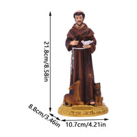 Christmas Gift Saint Francis of Assisi Statue Hand Painted Francis of Assisi Figurine Peaceful Design for Living Room