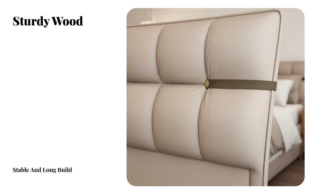 Floor-Standing Padded Decorative Headboard Minimalist Design unattachedstanding Headboard Easy Installation Bed Backrest Wall Protecting for Homeowners, Renters, Adults, Guest Room, Apartment