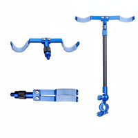 Aluminum Alloy Rod Stand Portable Double Rod Rest Telescopic Fishing Pole Bracket Rustproof Telescopic Pole Holder Anti-Slip