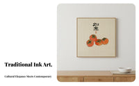 Beginner Friendly Persimmon Cross-Stitch Kit Good Fortune Symbol Chin Wish Wishwishes E D Wish Wishwishes Ign Needlepoint Kit Pre-Printed