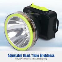 LED Headlamp, Rechargeable, Waterproof, Head-Mounted, Adjustable, for Outdoor, Picking, Student, Repair